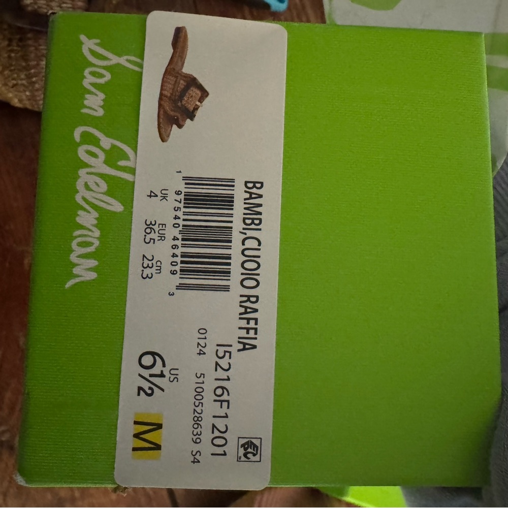 Sam Edelman Tan Woven Sandals with Tortoise Buckle - Picture 3 of 3